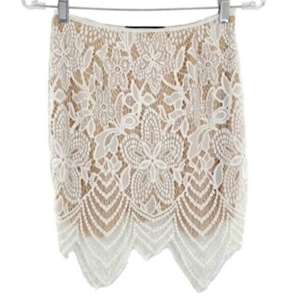Ivory Lace Mini Skirt Cocktail Feminine